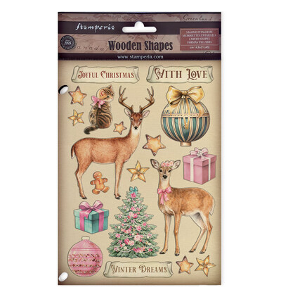 KLSP203 - Stamperia - Stamperia formes en bois A5 – Winter Magic - Decorative Shapes