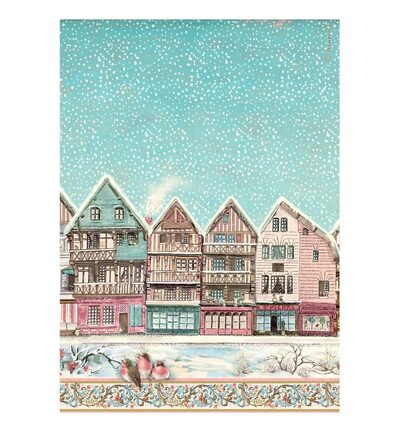 DFSA41135 - Stamperia - Stamperia papier de riz A4 – Winter Magic village - Rice Paper DFSA41135 - Stamperia - Stamperia papier de riz A4 – Winter Magic village - Rice Paper