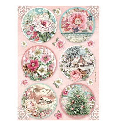 DFSA41136 - Stamperia - Stamperia papier de riz A4 – Winter Magic ronds - Rice Paper DFSA41136 - Stamperia - Stamperia papier de riz A4 – Winter Magic ronds - Rice Paper