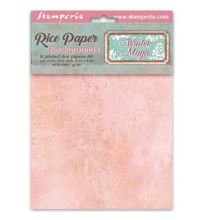 DFSAK6056 - Stamperia - Stamperia fonds papier de riz A6 8 feuilles – Winter Magic - Rice Paper