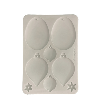 KACMA613 - Stamperia - Stamperia moule en silicone A5 – Christmas Embellishments boules de Noël - Moules en silicone