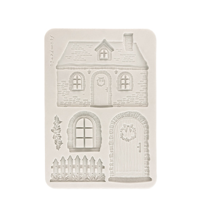KACMA619 - Stamperia - Stamperia moule en silicone A5 – Christmas Embellishments maison de Noël - Moules en silicone
