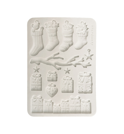 KACMA620 - Stamperia - Stamperia moule en silicone A5 – Christmas Embellishments chaussettes et cadeaux de Noël - KACMA620 - Stamperia - Stamperia moule en silicone A5 – Christmas Embellishments chaussettes et cadeaux de Noël -