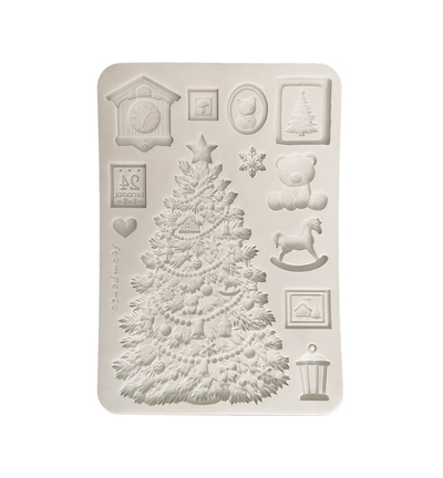 KACMA621 - Stamperia - Stamperia moule en silicone A5 – Christmas Embellishments sapin de Noël - KACMA621 - Stamperia - Stamperia moule en silicone A5 – Christmas Embellishments sapin de Noël -