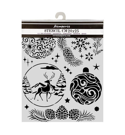 KSTD215 - Stamperia - Stamperia pochoir 20x25 cm – Christmas Embellishments boules de Noël - KSTD215 - Stamperia - Stamperia pochoir 20x25 cm – Christmas Embellishments boules de Noël -