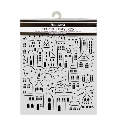 KSTD217 - Stamperia - Stamperia pochoir 20x25 cm – Christmas Embellishments village de Noël - KSTD217 - Stamperia - Stamperia pochoir 20x25 cm – Christmas Embellishments village de Noël -