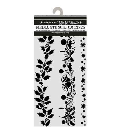 KSTDL170 - Stamperia - Stamperia pochoir 12x25 cm – Christmas Embellishments bordures de Noël - Stencil