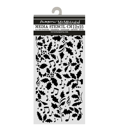 KSTDL172 - Stamperia - Stamperia pochoir 12x25 cm – Christmas Embellishments houx et feuilles - Stencil