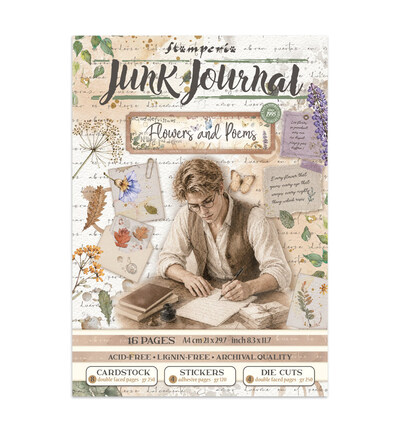 SBJK31 - Stamperia - Stamperia junk journal stickers et découpes – Flowers and Poems - 