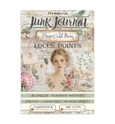 SBJKS10 - Stamperia - Stamperia junk journal Focus Points A5 – Flowers and Poems - 