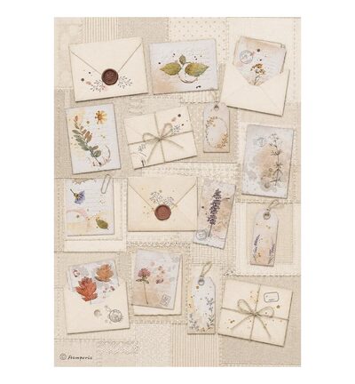 DFSA41161 - Stamperia - Stamperia papier de riz A4 – Flowers and Poems Letters - DFSA41161 - Stamperia - Stamperia papier de riz A4 – Flowers and Poems Letters -