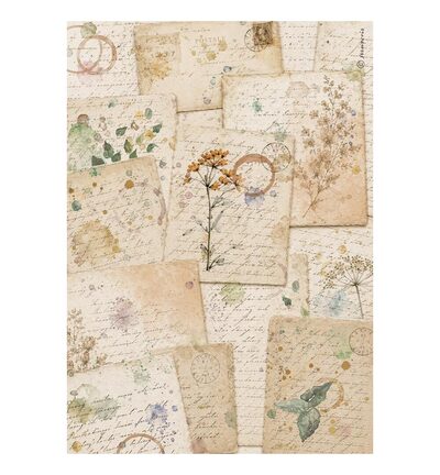 DFSA41162 - Stamperia - Stamperia papier de riz A4 – Flowers and Poems Botanic sheets - DFSA41162 - Stamperia - Stamperia papier de riz A4 – Flowers and Poems Botanic sheets -