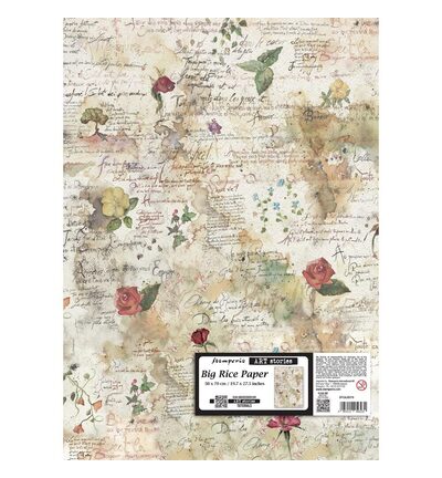 DFSAJB019 - Stamperia - Stamperia papier de riz 50x70 cm – Flowers and Poems Pattern - 