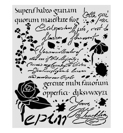 KSTD221 - Stamperia - Stamperia pochoir 20x25 cm – Flowers and Poems Latin inspirations - 