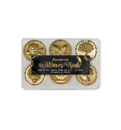 WAXSL17 - Stamperia - Stamperia set de 6 sceaux décoratifs – Flowers and Poems - 