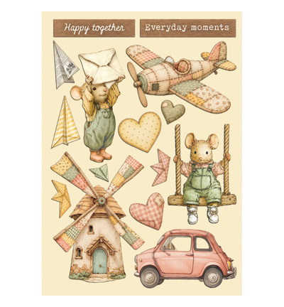 KLSP210 - Stamperia - Stamperia formes en bois A5 – Cozy Family - 