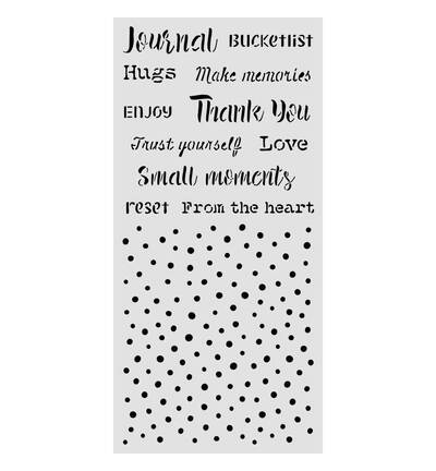 KSTDL177 - Stamperia - Stamperia pochoir 12x25 cm – Cozy Family Writings and dots - 