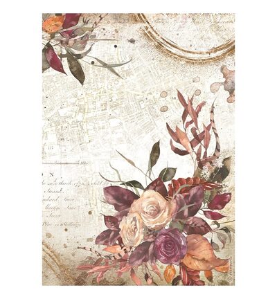 DFSA41157 - Stamperia - Stamperia papier de riz A4 – Our Way Bouquet - DFSA41157 - Stamperia - Stamperia papier de riz A4 – Our Way Bouquet -