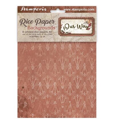 DFSAK6061 - Stamperia - Stamperia fonds papier de riz A6 8 feuilles – Our Way - 