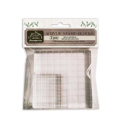 WBA013 - Stamperia - Blocs acrylique 5x5 + 9x9 cm - Outils WBA013 - Stamperia - Blocs acrylique 5x5 + 9x9 cm - Outils
