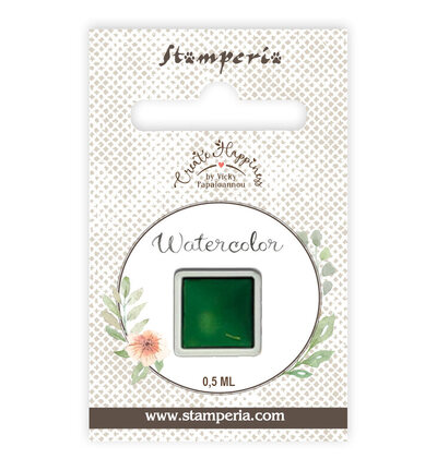 KAJC06 - Stamperia - Recharge aquarelle 0,5 ml - Vert feuille - Peinture à base d'eau
