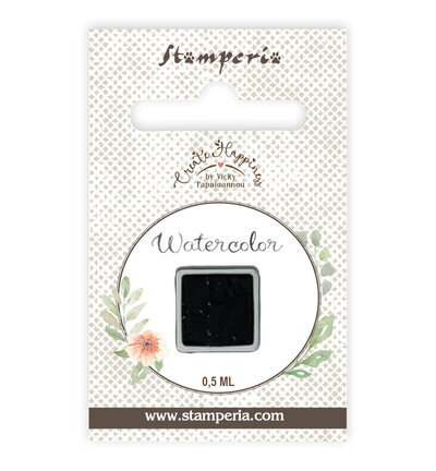 KAJC15 - Stamperia - Recharge aquarelle 0,5 ml - Noir - Peinture à base d'eau