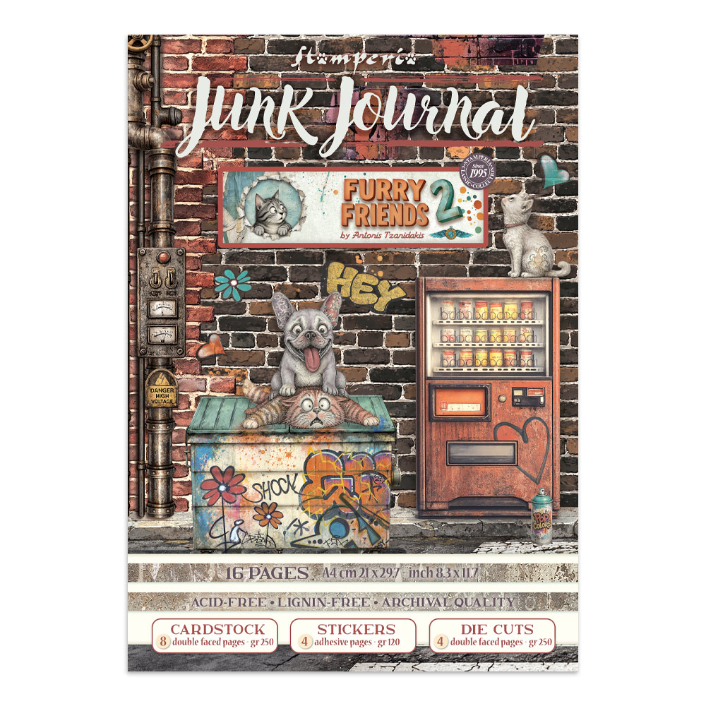 SBJK33 - Stamperia - Stamperia junk journal stickers et découpes – Furry Friends 2 - 