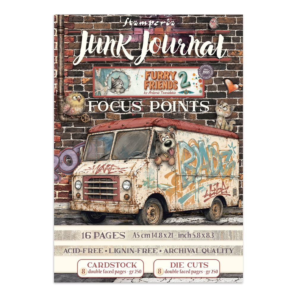 SBJKS12 - Stamperia - Stamperia junk journal Focus Points A5 – Furry Friends 2 - 