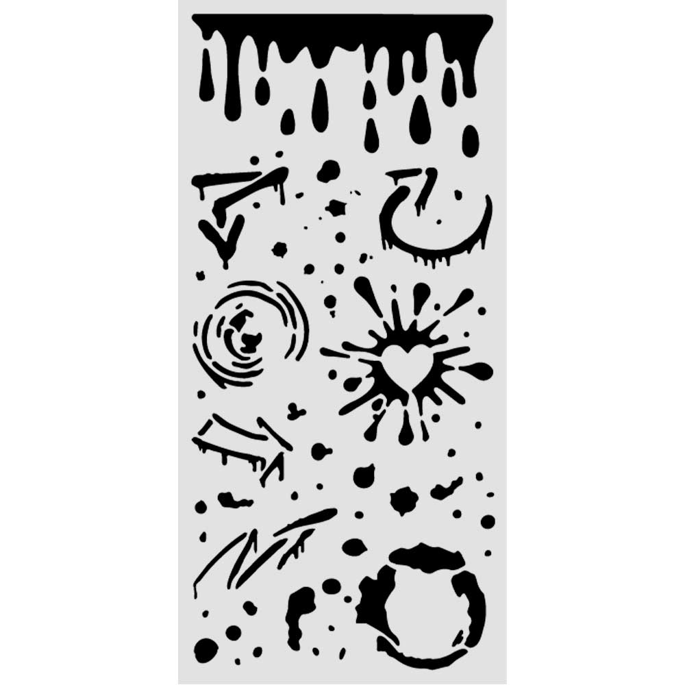KSTDL182 - Stamperia - Stamperia pochoir 12x25 cm – Furry Friends 2 Ink Splatters - 
