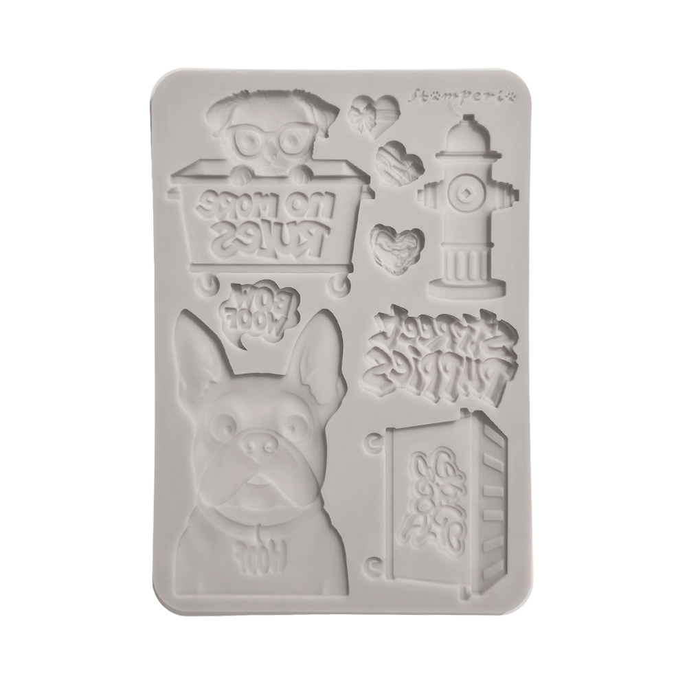 KACMA627 - Stamperia - Stamperia moule silicone A5 – Furry Friends 2 Dogs - 