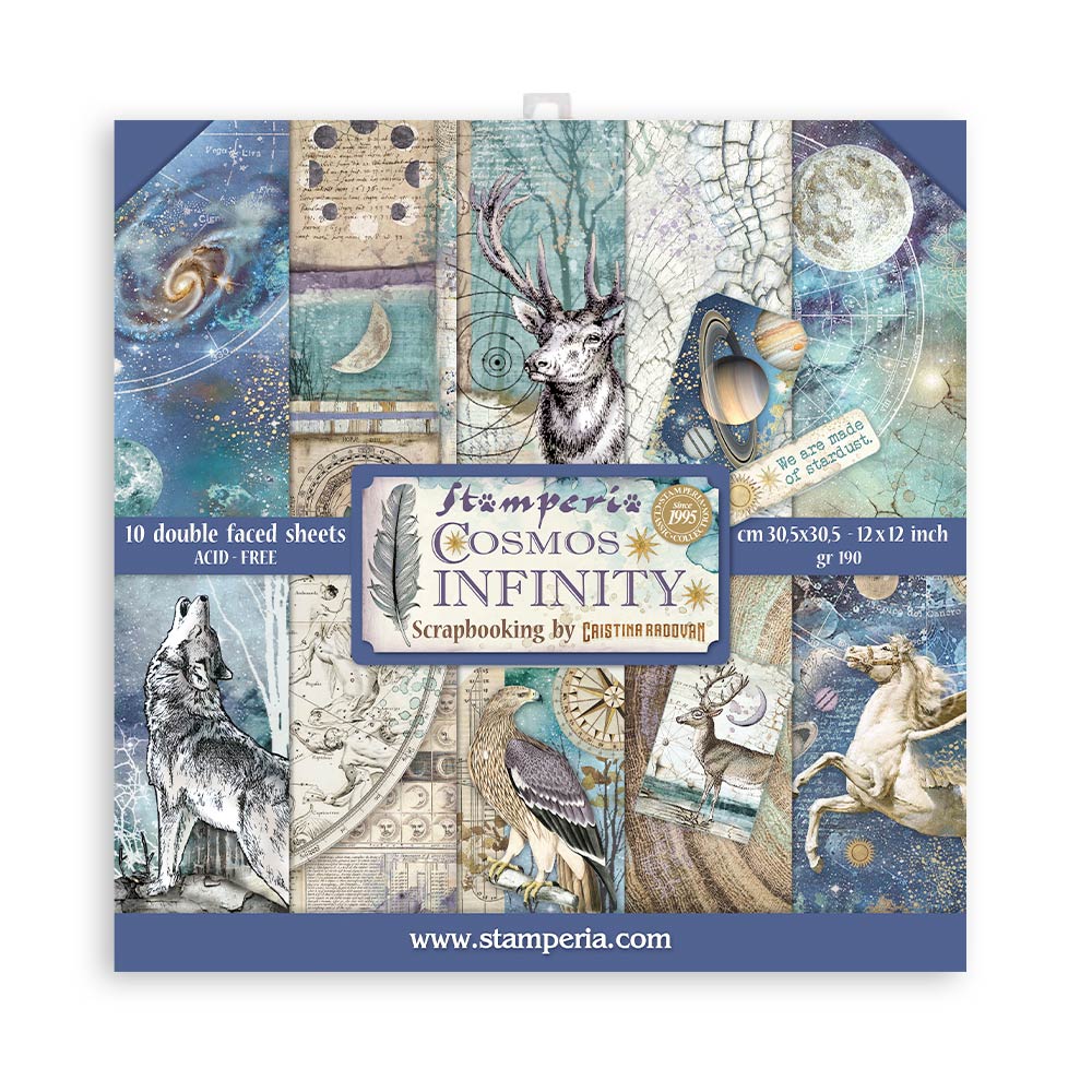 SBBL118 - Stamperia - Stamperia Large Scrapbooking Pad 30,5x30,5 cm – Cosmos Infinity - Blocs scrapbooking