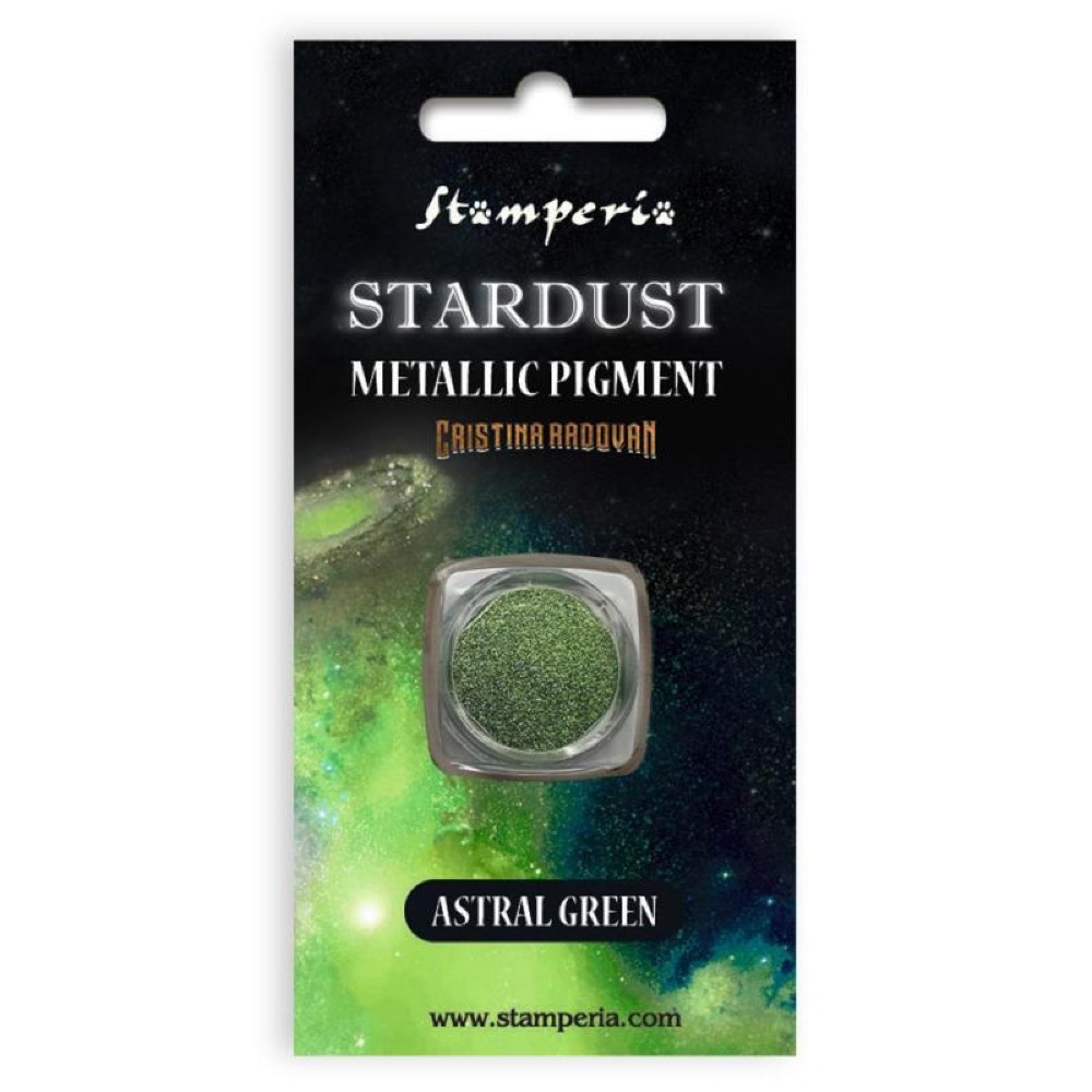 KAPRB01 - Stamperia - Stamperia Stardust Pigment 0,5g Astral green – Stamperia Basics - Pigments KAPRB01 - Stamperia - Stamperia Stardust Pigment 0,5g Astral green – Stamperia Basics - Pigments
