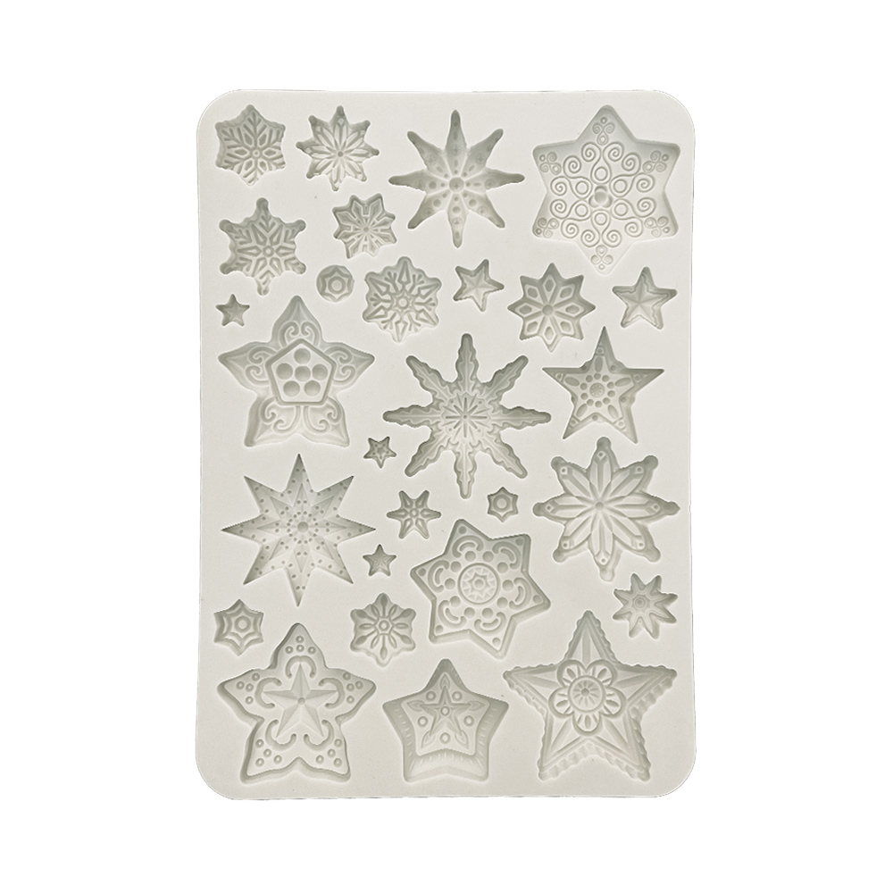 KACMA532 - Stamperia - Stamperia moule silicone A5 – Gear up for Christmas Stars - Moules KACMA532 - Stamperia - Stamperia moule silicone A5 – Gear up for Christmas Stars - Moules