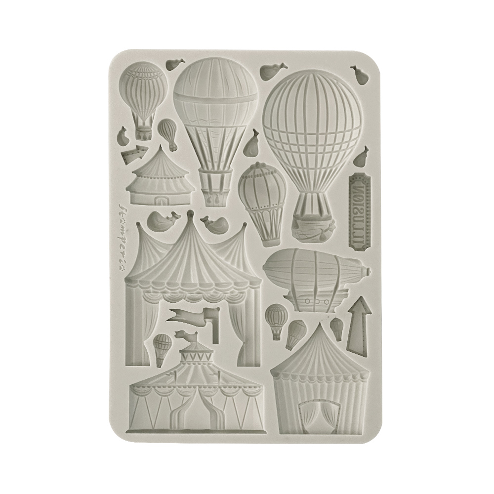 KACMA568 - Stamperia - Stamperia moule silicone A5 – Alice in Christmas Circus and air balloons - Moules KACMA568 - Stamperia - Stamperia moule silicone A5 – Alice in Christmas Circus and air balloons - Moules