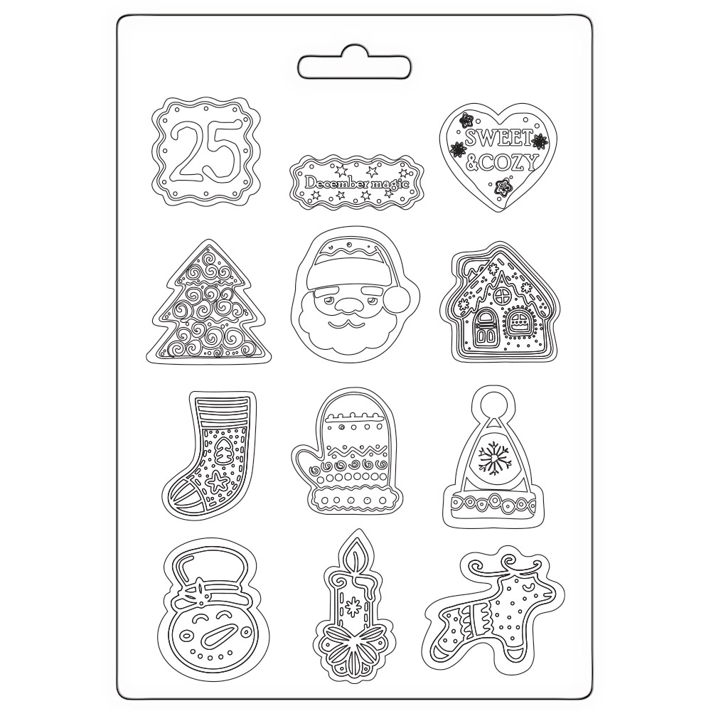 K3PTA5675 - Stamperia - Stamperia soft mould A5 – Candy Christmas Christmas elements - Moules K3PTA5675 - Stamperia - Stamperia soft mould A5 – Candy Christmas Christmas elements - Moules