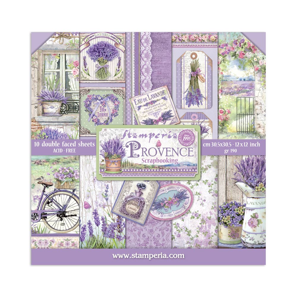 SBBL105 - Stamperia - Stamperia Large Scrapbooking Pad 30,5x30,5 cm – Provence - Scrapbooking Pads