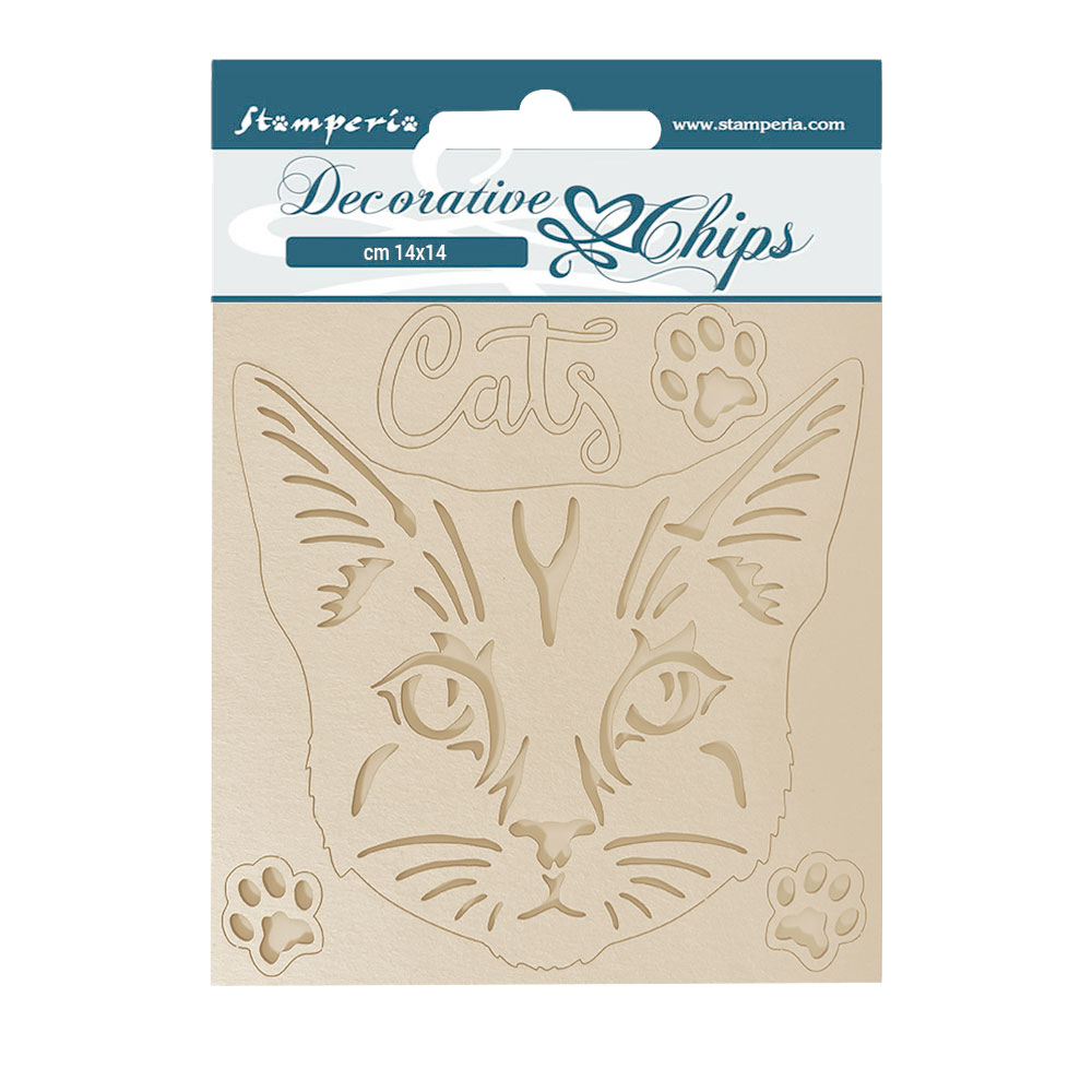 SCB118 - Stamperia - Stamperia chips décoratives 14x14 cm – Provence Cat - Decorations & Shapes