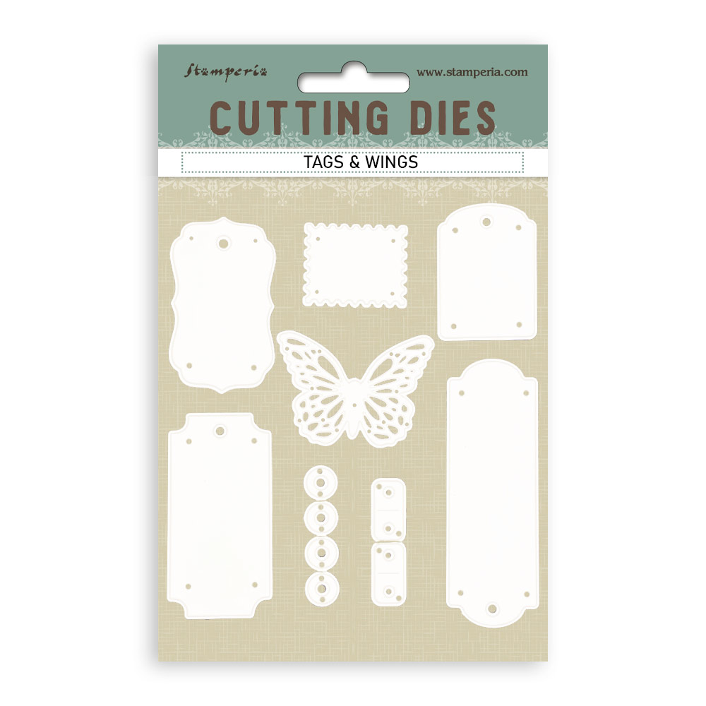 SFT18 - Stamperia - Stamperia Matrices de découpe – Tags And Wings - Cutting Dies