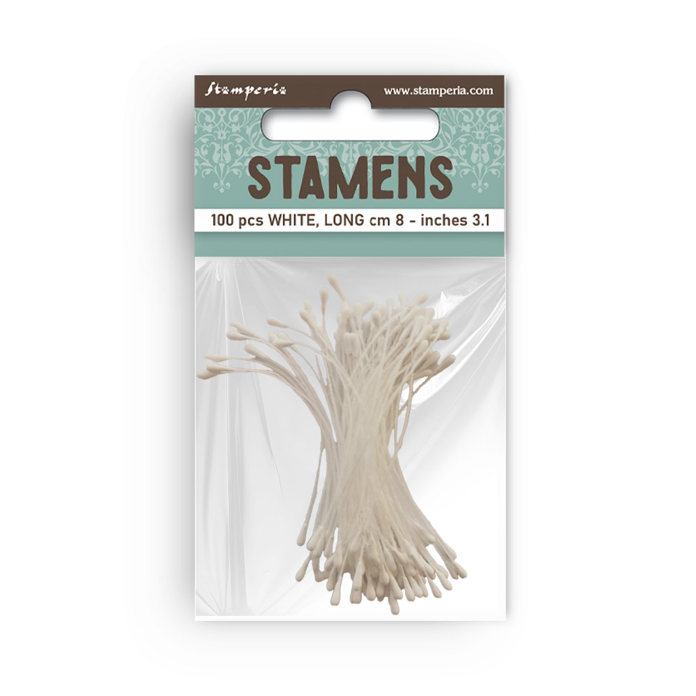 SFTL01 - Stamperia - Stamperia étamines 8 cm blanches, lot de 100 - Outils