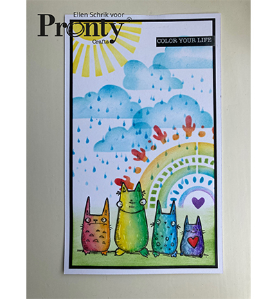 492.001.033.V - Pronty - Labels Rainbow & Cactus - Grey Chipboard - Detail 1