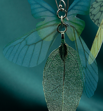 12452-5207 - Hobby Crafting Fun - Natural Leaf with Hanger, Green - Natural Leaf with hanger - Detail 1