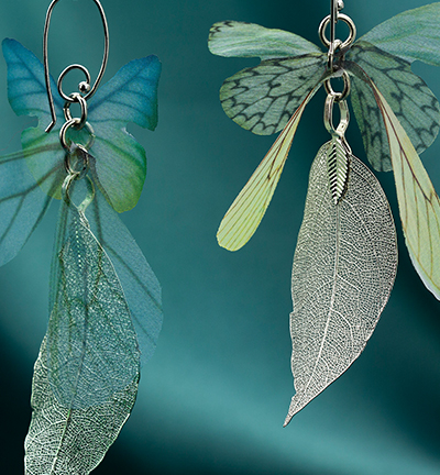12452-5206 - Hobby Crafting Fun - Natural Leaf with Hanger, Gold - Natural Leaf with hanger - Detail 1
