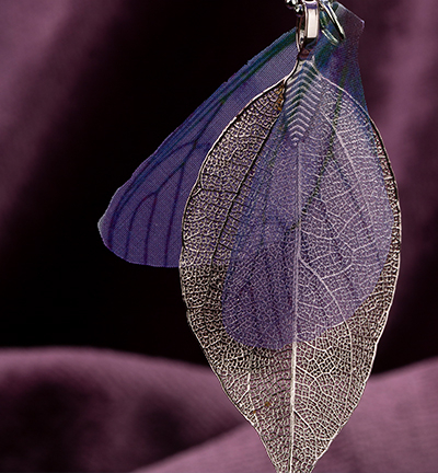 12452-5203 - Hobby Crafting Fun - Natural Leaf with Hanger, Purple - Natural Leaf with hanger - Detail 1