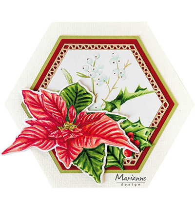 LR0833 - Marianne Design - Tiny's Poinsettia - Fleurs - Detail 1