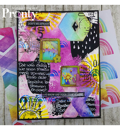 492.001.033.V - Pronty - Labels Rainbow & Cactus - Grey Chipboard - Detail 2
