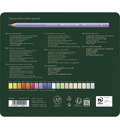 FC-110020 - Faber Castell - FC Polychromos Metalen blik 20st. - Sets & etuis Polychromos - Detail 1 FC-110020 - Faber Castell - FC Polychromos Metalen blik 20st. - Sets & etuis Polychromos - Detail 1