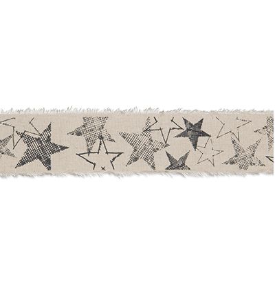 24017-040-72 - Halbach - Linen/Dark Grey - Cotton Ribbon  - Detail 1