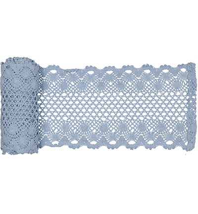 43804-120-105 - Halbach - Dusky Blue - Cotton Table Runner - Detail 1