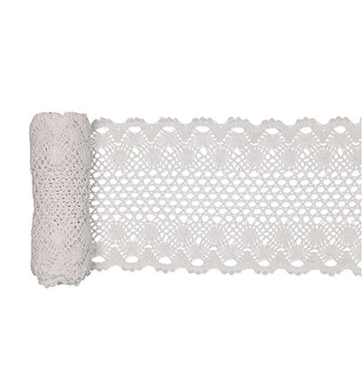 43804-120-21 - Halbach - Light Grey - Cotton Table Runner - Detail 1