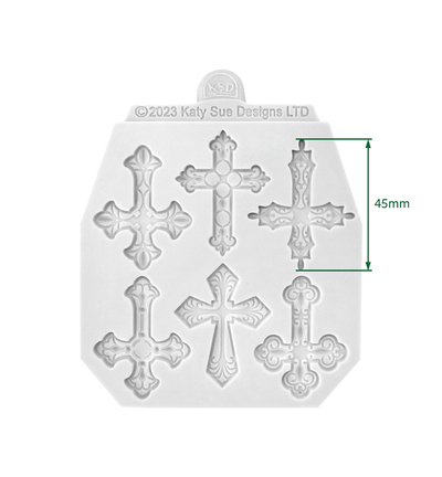 CA0254-CS - Katy Sue Designs - Moule en silicone - Decorative Crosses - Silicone Mould - Detail 1